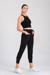 Siyah Cepli Jogger