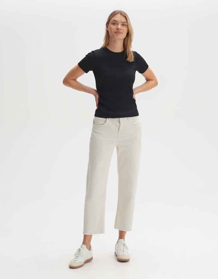 Basic Fitilli Tshirt Siyah - 40