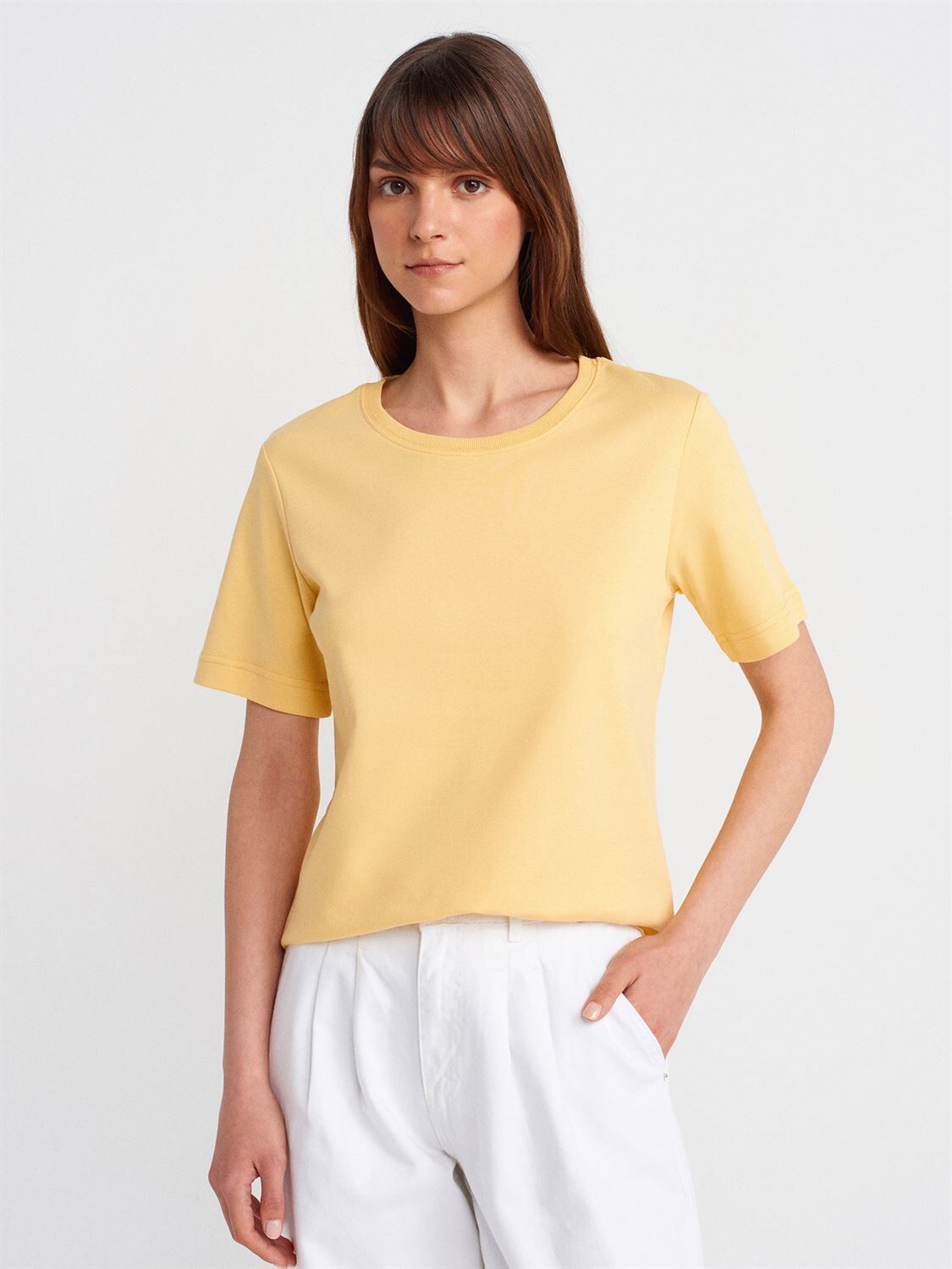 Basic Sarı Tshirt