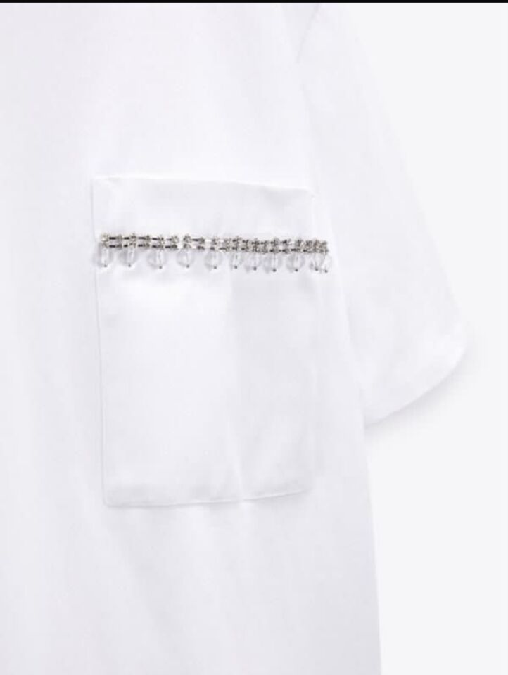 Beyaz Taşlı Tshirt
