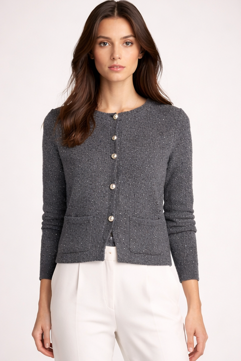 Pırıltılı Triko Hırka