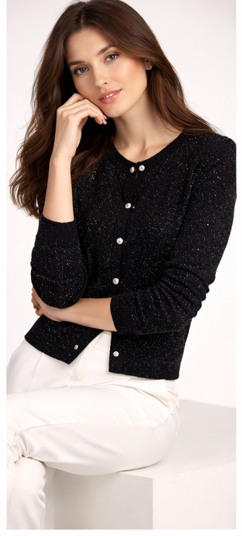 Pırıltılı Triko Hırka